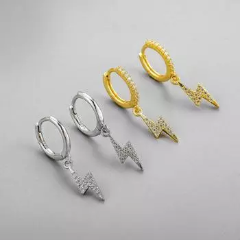 New 925 Sterling Silver Piercing Geometric Charm Stud Earring For Women Girls Wedding Party Jewelry Oorbellen Eh1002 золотой