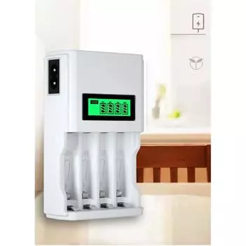 New AAA AA Rechargeable Batteries 1800/900mAh 1.2V Ni-MH / 4 Slots LCD Charger