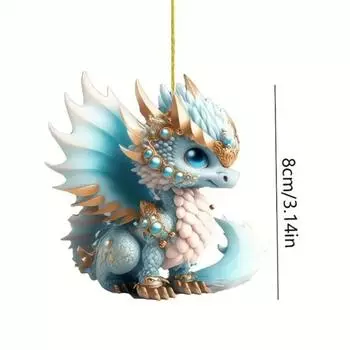 New Acrylic Flat 2D Dragon KIRIN Acrylic Decorative Pendant New Year Gift Christmas Tree Pendant