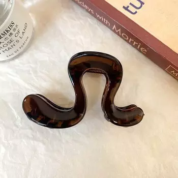 New Acrylic Wave Hair Claw Clips For Women Girls Elegant Large Shark Clip Ponytail Holder Hair Barrettes Hair Accessoires