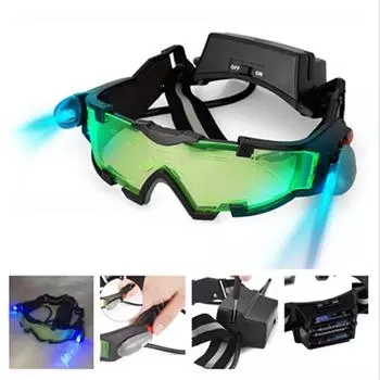New Adjustable LED Night Vision Glass Goggles Motorcycle Motorbike Racing Hunting Glasses Eyewear With Flip-out Light Windproof