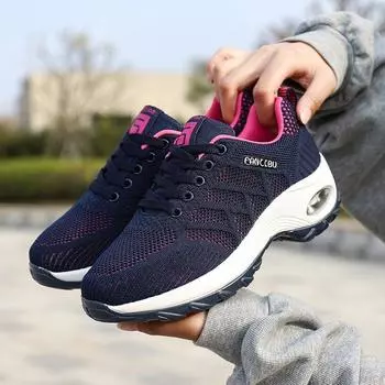 New Air Cushion Shoes Women s Flying Woven Sports Shoes Running Shoes Student Mesh Women s Shoes 35 белый