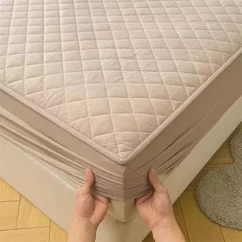 New All-cotton-washed Cotton Single The Fitted with Soybean Clamped Cotton Bed Cover with Elastic Solid Color Sheet Cover200x220 90x200x28cm 1pcs