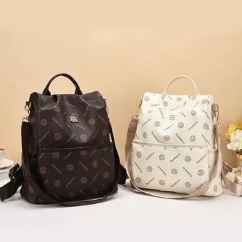 New All-in-one Printed Backpack Fashion Atmosphere Student Schoolbag Large Capacity Senior Sense Trend Backpack .