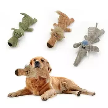 New animal shape cornvelvet sound plush dog toy bite resistant teeth pet supplies зелёный
