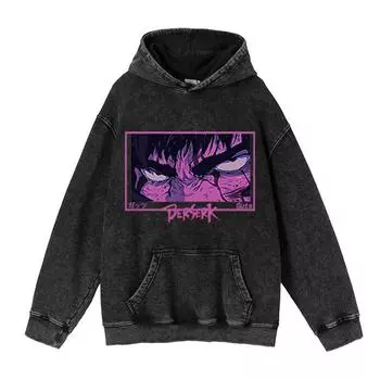 New Animation Peripheral Printing Washed Retro Sweater Men S Hoodie S