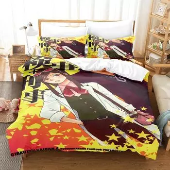 New Anime Gyakuten Saiban Bedding Set Single Twin Full Queen King Size Bed Set Adult Kid Bedroom Duvet cover Sets Home Textiles EU Twin 135x200cm