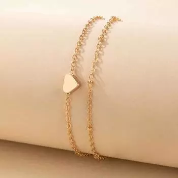 Новый браслет на щиколотку, простой модный женский многослойный браслет на щиколотку Love Trend золотой