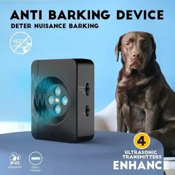 New Anti Barking Device,Dog Barking Control Devices with,Rechargeable Ultrasonic Dog Barking Deterrent,Safe for Dog & People чёрный