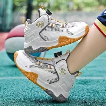 New Anti-skid Leather Kids Sneakers for Boys Running Walking Lightweight Casual Shoes With Fashion Children s basketball shoes 31 чёрный