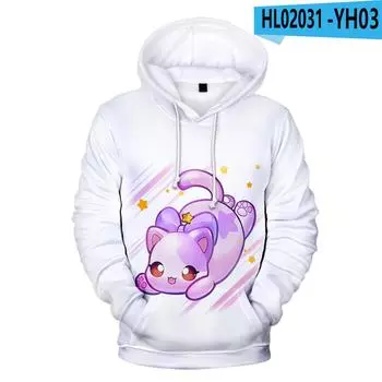 Новый Aphmau Merch 3D Print Women/Men Hoodie Sweatshirt Harajuku Streetwear Kawaii Pullover Cartoon Jacket Casual Kids Tops S