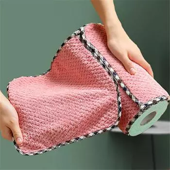 New Arrival 10PCS Microfiber Towel Absorbent Kitchen Cleaning Cloths Non-stick Oil Dish Towel Rags Napkins Tableware Household