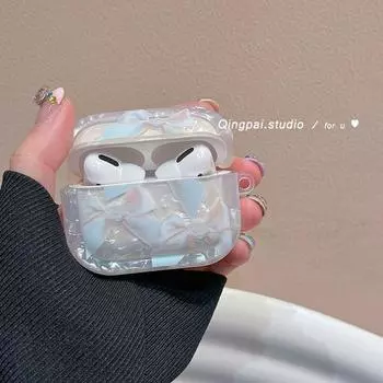 New Arrival AirPods Protective Case Shell Pattern Bows Chain Airpods3 Headset Protective Case Pro2 Earphone Case Apple 2/3 Generation Protective Case Apple AirPods Pro 2nd Generation Single shell