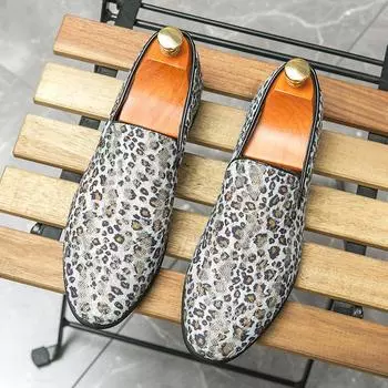 New Arrival British Men s Leopard Pattern Driving Shoes Moccasins Wedding Prom Homecoming Loafers Footwear Zapatos Hombre 38