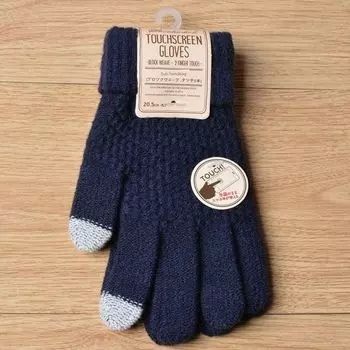 New Arrival Cashmere-like Knitting Gloves Women s Jacquard Touch Screen Heattech Fashion Winter Gloves Matching Upper Cyan One size