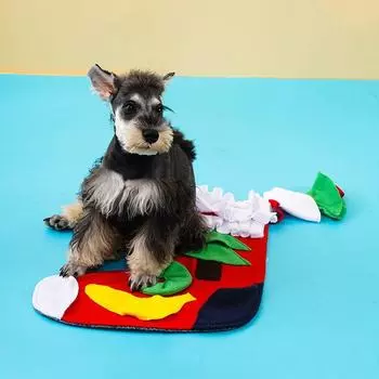 New Arrival Christmas Smell Mat Pet Supplies Dog Slow Food Mat Pet Felt Pad Pet Toys Socks
