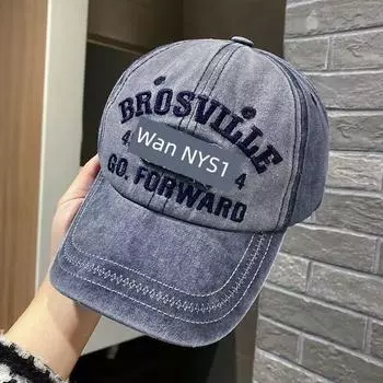 New Arrival Cowboy Hat Men s and Women s Hats Washed Old Embroider Duck Tongue Outdoor Fashion Stylish Baseball Sports Cap Navy blue Adjustable