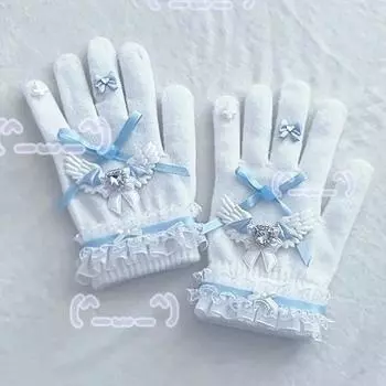 New Arrival Dance Cute DX Touchable Travel Gloves Water Color Dance Cube Bump Proof Breathable Cute Student Gloves Get Aqua Blue Pair