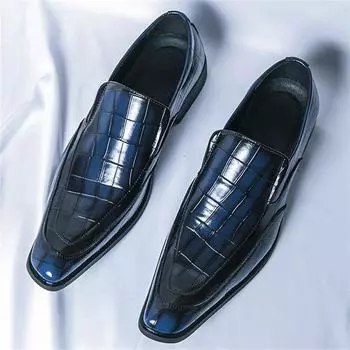 New Arrival Designer Fashion Men Green Blue Black Chelsea Casual Shoes Formal Wedding Dress Homecoming Footwear Zapatos Hombre 38