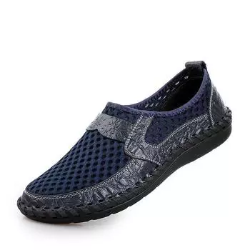 new arrival fashion Men Casual Shoes Hollow out Summer Mens Trainers Outdoor Set Feet Men Sneakers 6.5 чёрный