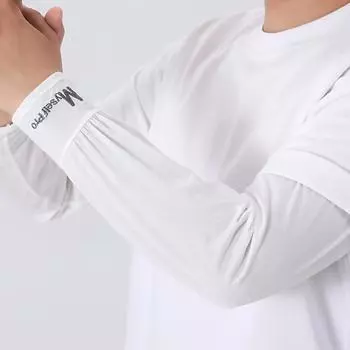 New Arrival Ice Sleeve Men s Loose Sun Protection Oversleeve Summer UV Protection Ice Silk Gloves Outdoor Driving Cycling Arm Guard Pair of# Loose cool Myselfpro/White All yards