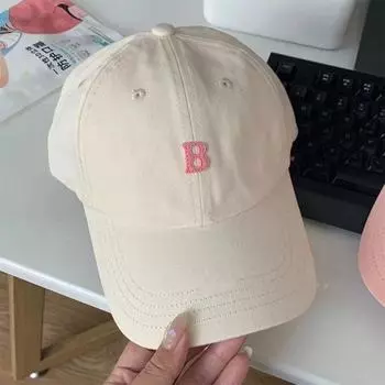 New Arrival Letter Baseball Cap South Korea Dongdaemun Easiest for Match Soft Top Hat Peaked Cap Pink Sun Hat for Men and Women Beige Adjustable