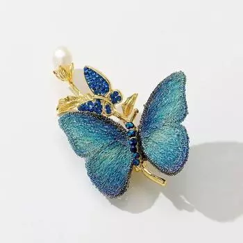 New Arrival Luxury Brooch for Women Exquisite Embroider Butterfly Corsage Fashion Personalized Pin Elegance Elegant Business Suit Ornament Blue Embroider butterfly brooch [1]]