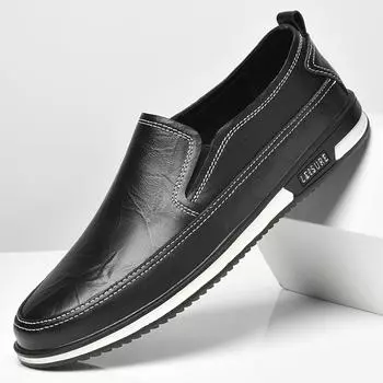New Arrival Male Business Shoes Elegantes Male Comfortable Walking Shoe Classic Mens All-match Loafers Mens Slip on Office Shoes 38 чёрный