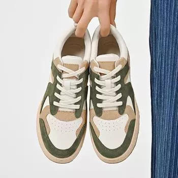 New Arrival Men Casual Leather Shoes Spring Summer Men Sneakers Fashion Man Flats British Outdoor Skate Shoes Versatile Footwear 38 синий