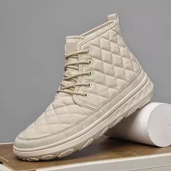 New Arrival Men s Desert Winter Boots Outdoor Non-slip Hiking Boots Warm Plush Fur Winter Boots Lace-Up Canvas Treking Footwear 38