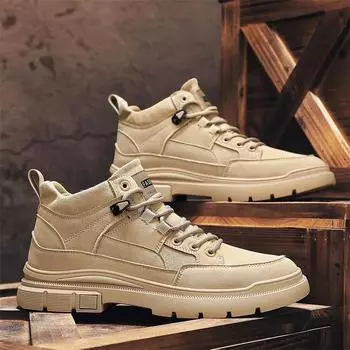 Новое поступление, мужские рабочие ботинки, повседневные ботинки, мужские ботинки, походная защитная обувь, противоскользящая, популярная модель, износостойкая мужская обувь 39 чёрный