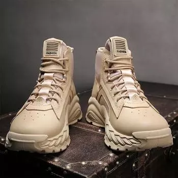 Новое поступление, мужские рабочие ботинки, зимние высокие водонепроницаемые износостойкие повседневные мужские ботинки для активного отдыха, рабочая обувь для походов 39 чёрный