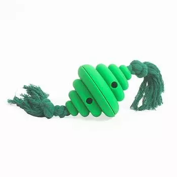 New Arrival Pet Supplies Toy Dog Food Dropping Ball Honeycomb Shape Anti-Tearing Rope Interactive Tossing Outdoor Toys Green