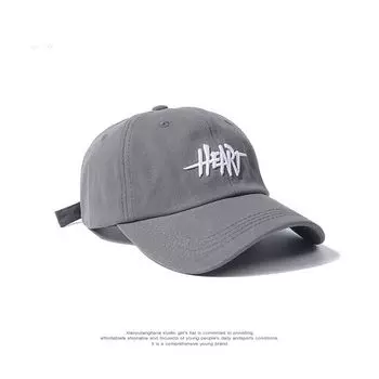 New Arrival Retro Three-Dimensional Letters Embroidered Peaked Cap Female American Casual Soft Top Fashion Brand Baseball Cap Male Grey Adjustable