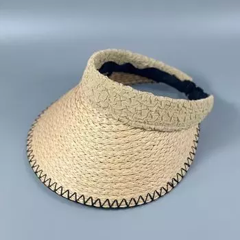 New Arrival Seaside Vacation Raffia Woven Straw Hat Female Face Slimming Air Top Sun-Shade Sun Protection Hat Big Brim Breathable Khaki M(56-58cm)