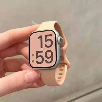 New Arrival Small Waist Butterfly Clasp Liquid Silicone Strap for Huawei Fit3/Fit4 Apple S10iwatchs9 Sand powder] Applicable: Huawei Fit3/FIT4/FIT4Pro