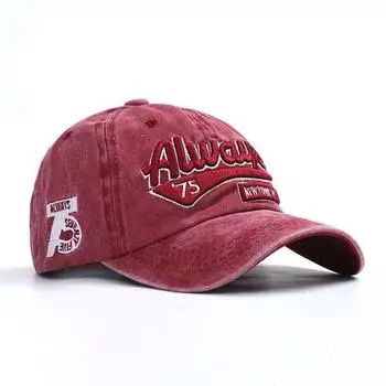 New Arrival Washed Distressed Letters Embroidered Peaked Cap Trendy Men s Outdoor Fashion Street Women s Soft Top Sun Baseball Hat Burgundy