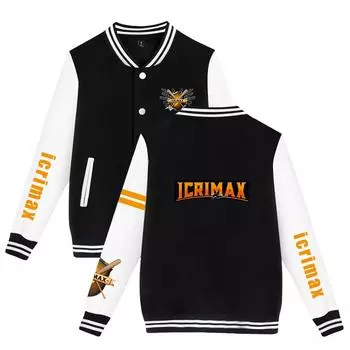 NEW Arrivals Unisex Fashion Icrimax Printed Baseball Sweatshirt Women Men Outdoor Sport Jackets XS темно-синий