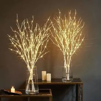 New Artificial Plant White Birch Branch Light Luminous Tree Battery Operated Twig Outdoor Light 70cm/50LED LED Light Festive