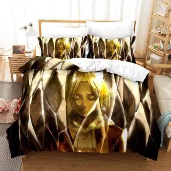 New Attack On Titan Bedding Set Single Twin Full Queen King Size Attack On Titan Bed Set Children Kid Bedroom Duvet cover Sets EU Twin 135x200cm