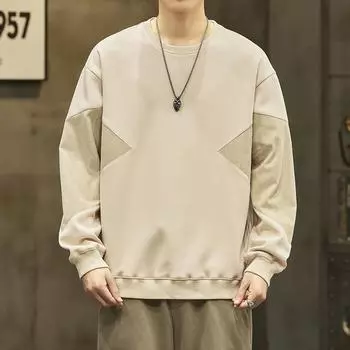 New autumn American retro men s sweatshirt printed pullover long-sleeved youth popular collar casual sweatshirt M