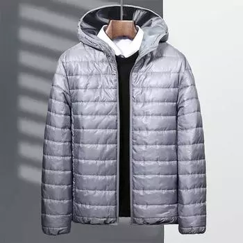 New Autumn and Winter Coats for Men, Cotton-padded Jackets, Men s Light Solid Color Bread Coats, Thin Cotton-padded Jackets M