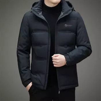 New Autumn and Winter Down Jacket Men s Short Hooded Down Jacket Cold-proof and Warm Casual Down Jacket for Young and Middle-aged People M