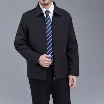 Новая мужская куртка большого размера на осень и зиму, мужская свободная повседневная куртка с лацканами для людей среднего возраста M
