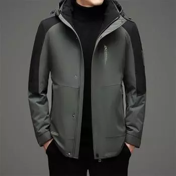 Новая мужская куртка-пуховик на осень и зиму, теплая и утепленная куртка-пуховик с капюшоном M