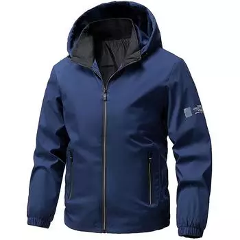 New Autumn and Winter Men s Jacket Men s Korean Style Slim Young Handsome Plus Velvet Thickened Charge M синий