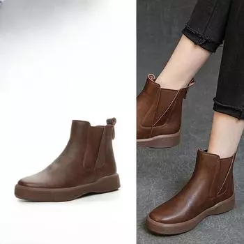 New Autumn and Winter Shoes Soft-soled Boots Women s Versatile Thick-soled Ankle Boots and Extra-thick Boots 35