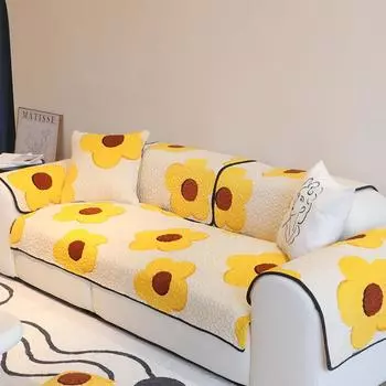 Новый осенне-зимний простой утолщенный плюшевый диванный чехол для дивана, нескользящий чехол для всех сезонов 70*70cm