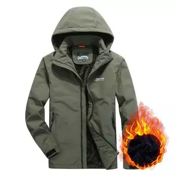 Новая осенне-зимняя бархатная быстросохнущая куртка мужская повседневная утепленная куртка с капюшоном ветровка M