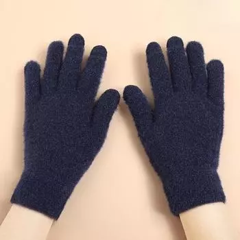 New Autumn and Winter Women s Plush Touch Screen Gloves for Warmth and Cold Proof Imitation Mink Knitted Gloves Soft One Size